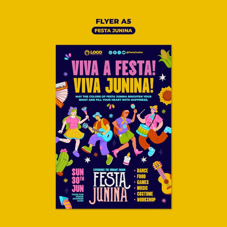 PSD gratuito diseño de plantillas de festa junina