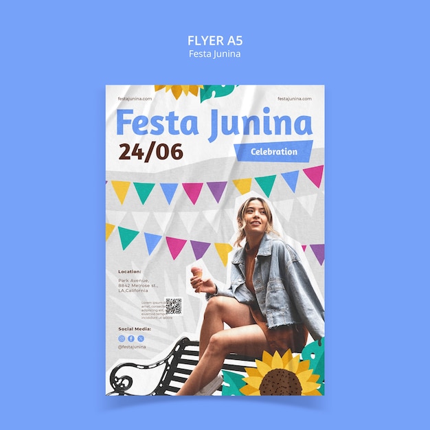 PSD gratuito diseño de plantillas de festa junina