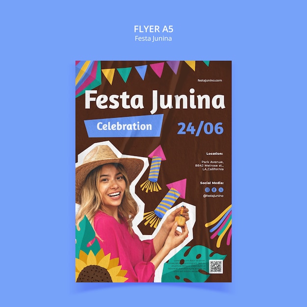 PSD gratuito diseño de plantillas de festa junina