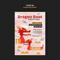 PSD gratuito diseño de plantillas para el festival del barco dragón