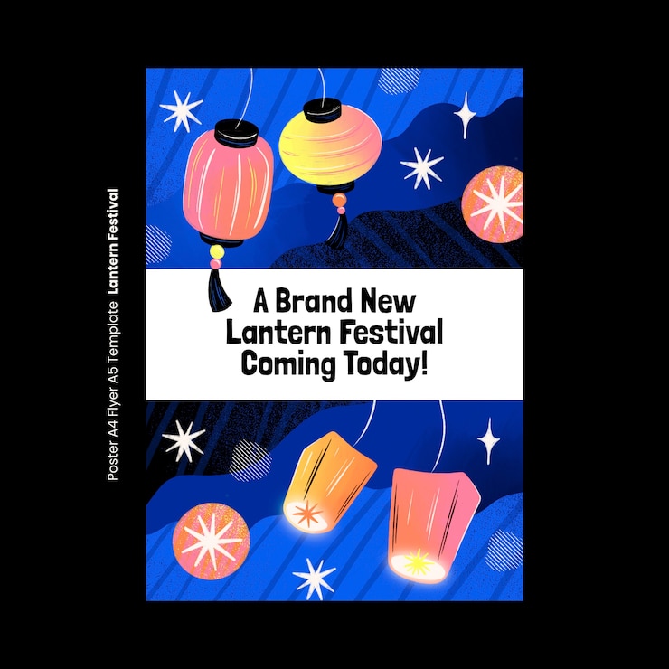 PSD gratuito diseño de plantillas para el festival de linternas