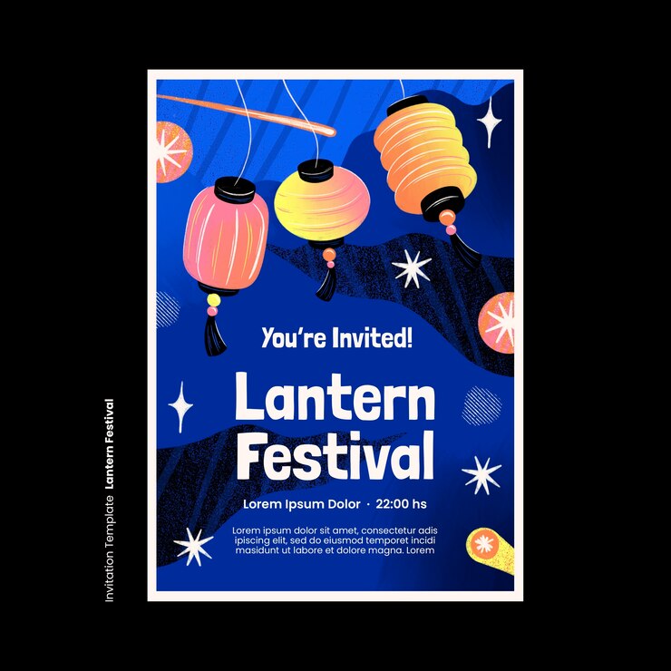 PSD gratuito diseño de plantillas para el festival de linternas