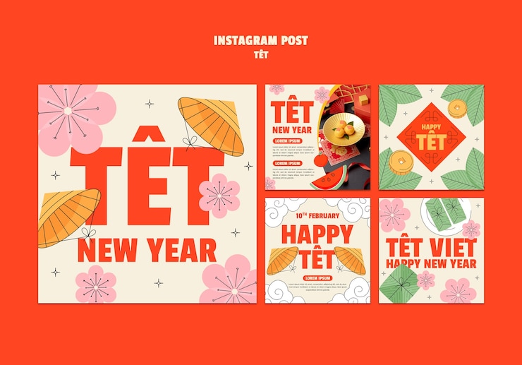 PSD gratuito diseño de plantillas para el festival tet