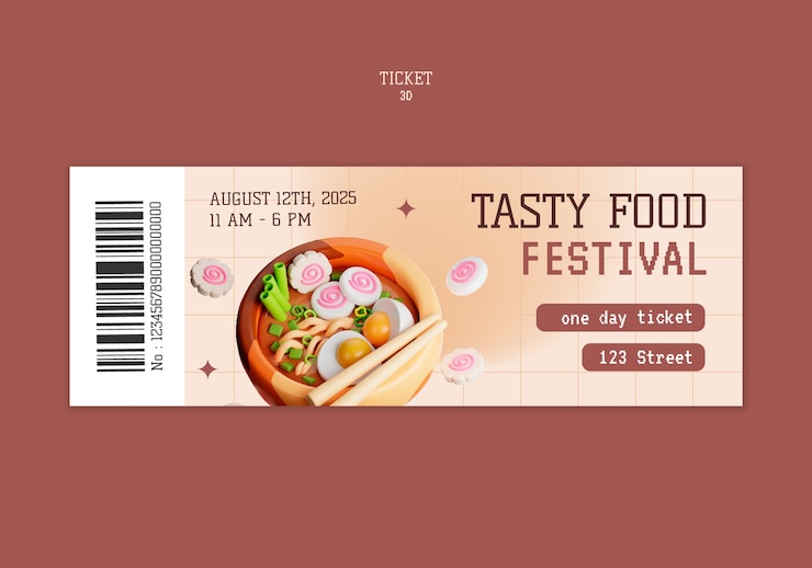 PSD gratuito diseño de plantillas de festivales de comida en 3d