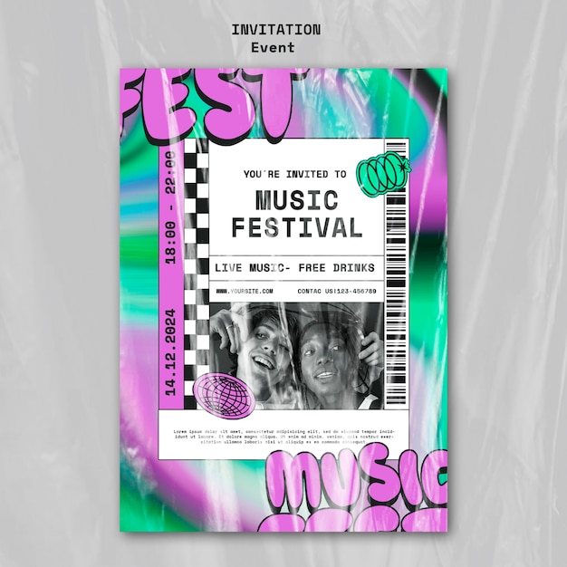 PSD gratuito diseño de plantillas de festivales de música