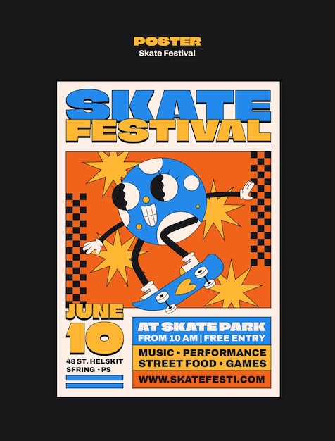 Diseño de plantillas de festivales de patinaje