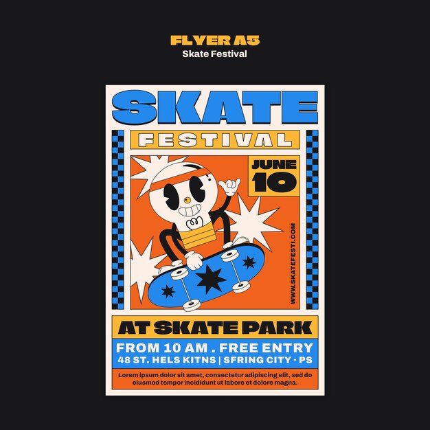Diseño de plantillas de festivales de patinaje