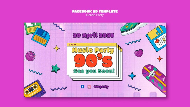 PSD gratuito diseño de plantillas para fiestas en casa