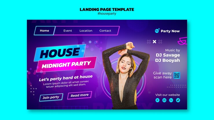 PSD gratuito diseño de plantillas para fiestas en casa