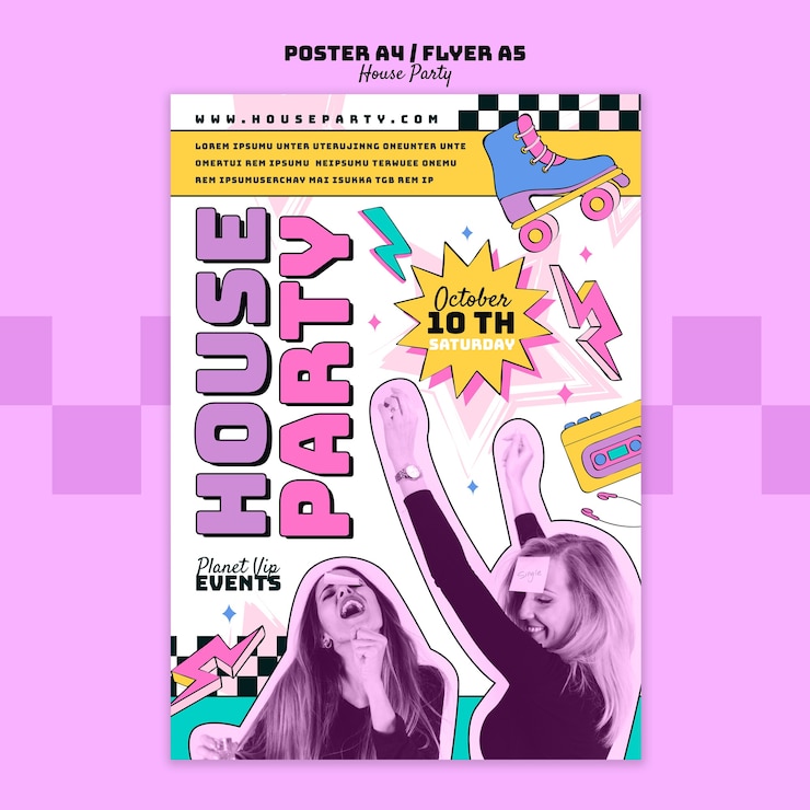 PSD gratuito diseño de plantillas para fiestas en casa