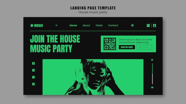 PSD gratuito diseño de plantillas de fiestas de música house