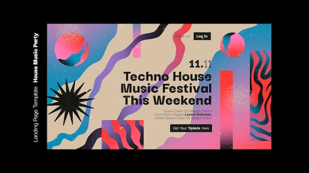 PSD gratuito diseño de plantillas de fiestas de música house