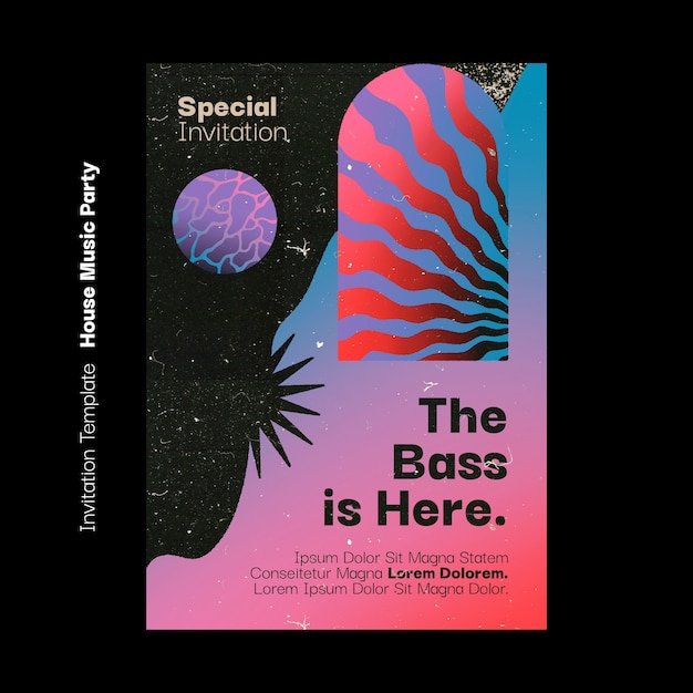 Diseño de plantillas de fiestas de música house