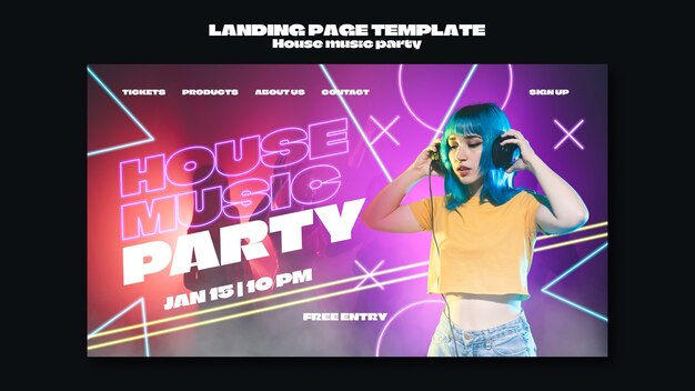 Diseño de plantillas de fiestas de música house