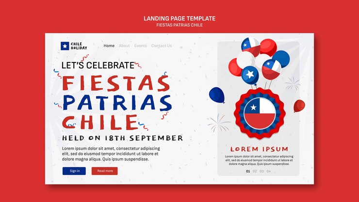 PSD gratuito diseño de plantillas de fiestas patrias chile