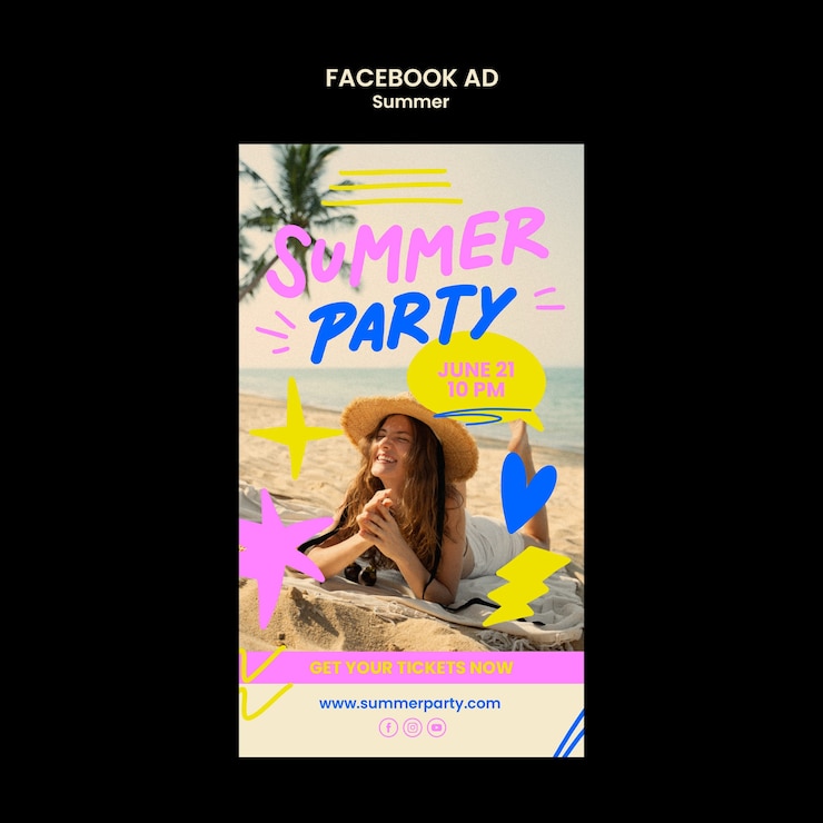 PSD gratuito diseño de plantillas para fiestas de verano