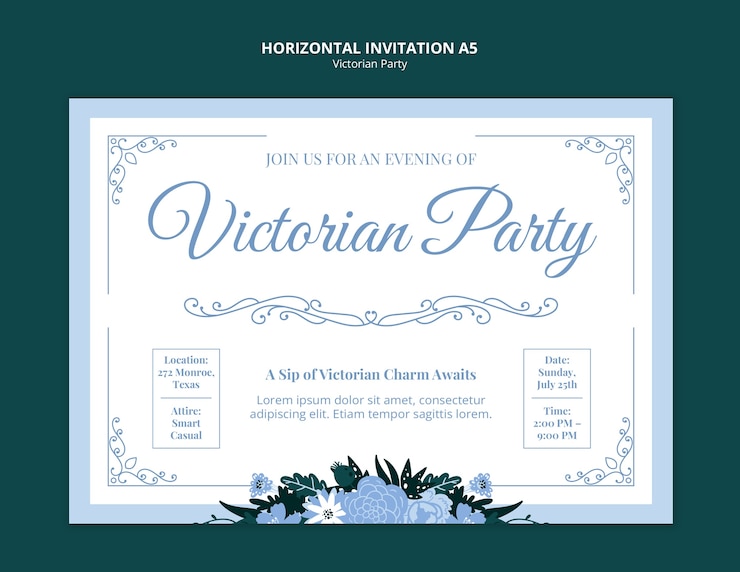PSD gratuito diseño de plantillas de fiestas victorianas