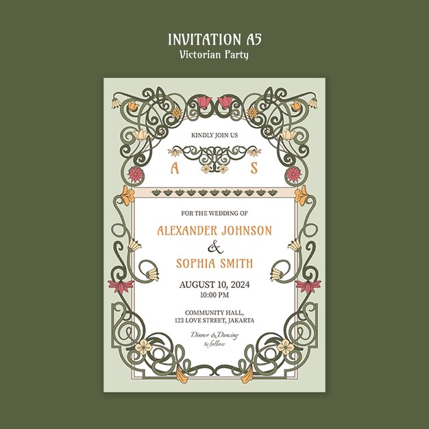 Diseño de plantillas de fiestas victorianas
