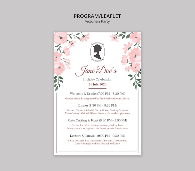 PSD gratuito diseño de plantillas de fiestas victorianas