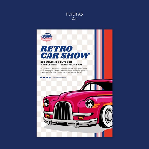 Diseño de plantillas de folletos de exposiciones de automóviles