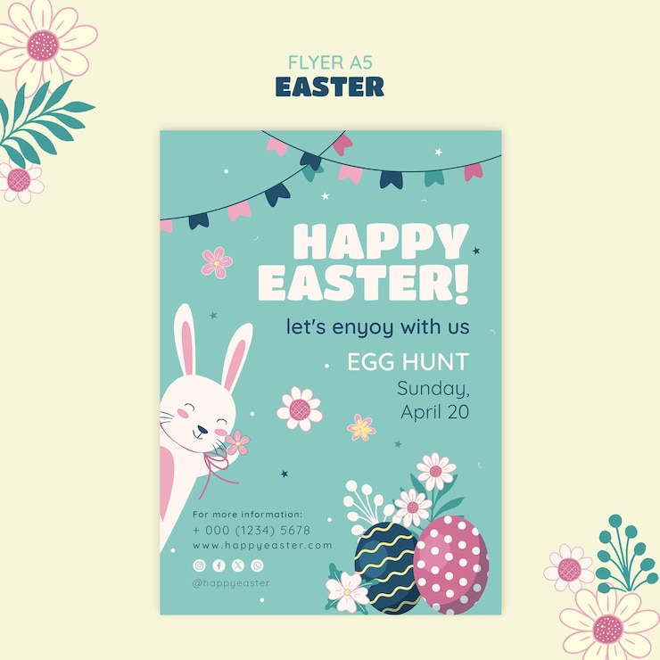 PSD gratuito diseño de plantillas para folletos de pascua