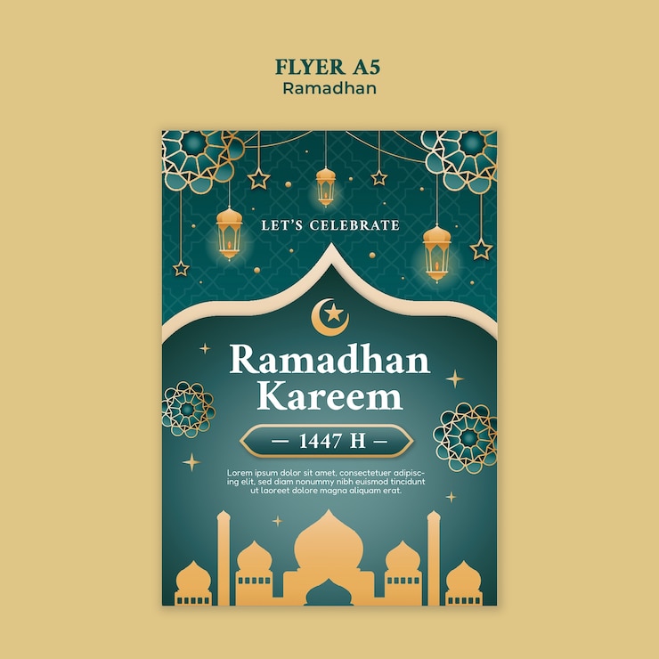 PSD gratuito diseño de plantillas de folletos de ramadán