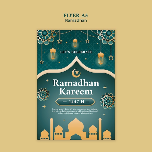 Diseño de plantillas de folletos de Ramadán