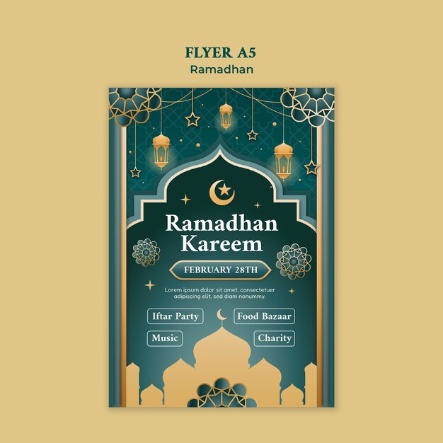 Diseño de plantillas de folletos de Ramadán