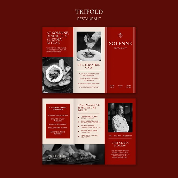 PSD gratuito diseño de plantillas para folletos de restaurantes