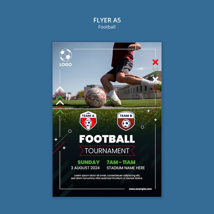 PSD gratuito diseño de plantillas de fútbol