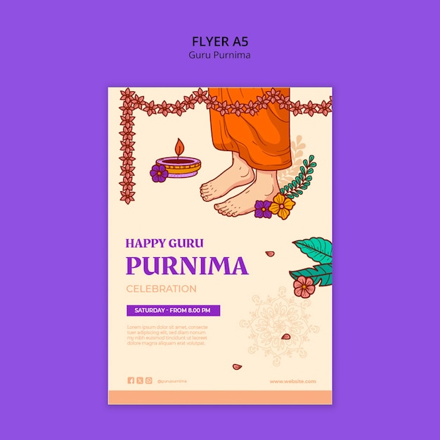 PSD gratuito diseño de plantillas de guru purnima