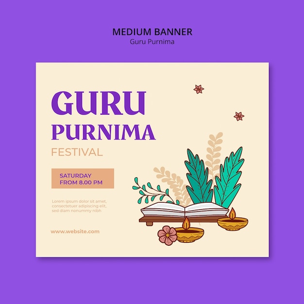 PSD gratuito diseño de plantillas de guru purnima