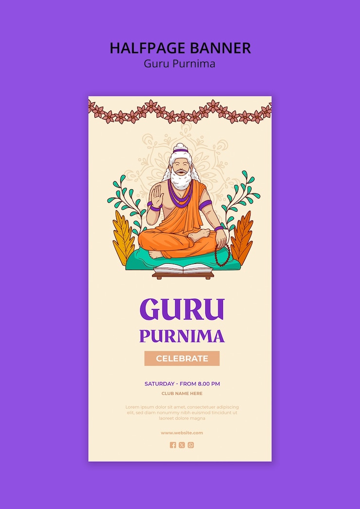 PSD gratuito diseño de plantillas de guru purnima