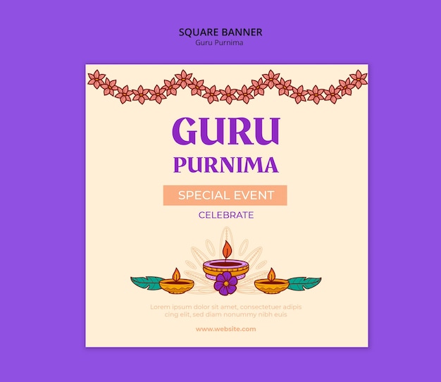 PSD gratuito diseño de plantillas de guru purnima