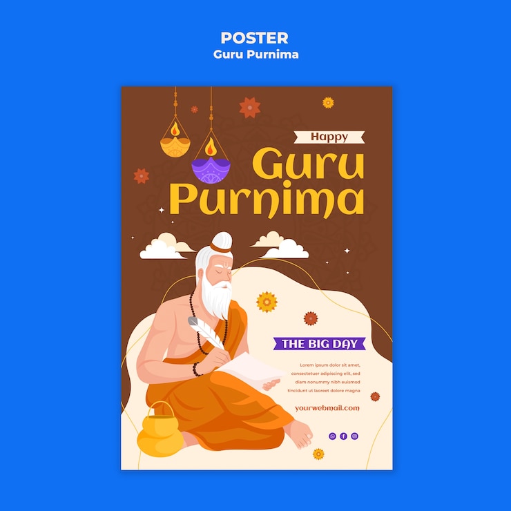 PSD gratuito diseño de plantillas de guru purnima