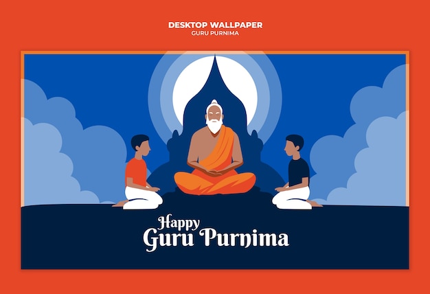 PSD gratuito diseño de plantillas de guru purnima