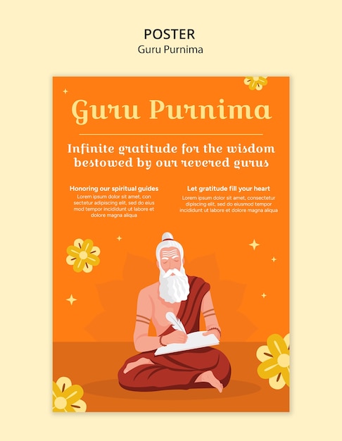 Diseño de plantillas de Guru Purnima
