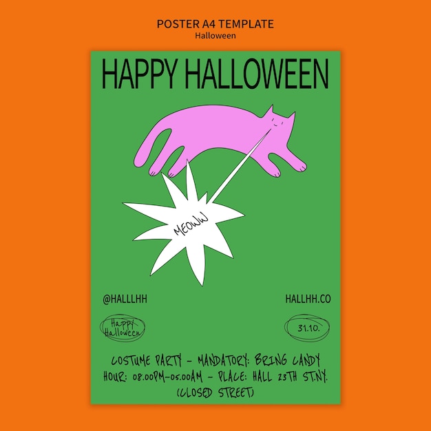 PSD gratuito diseño de plantillas de halloween