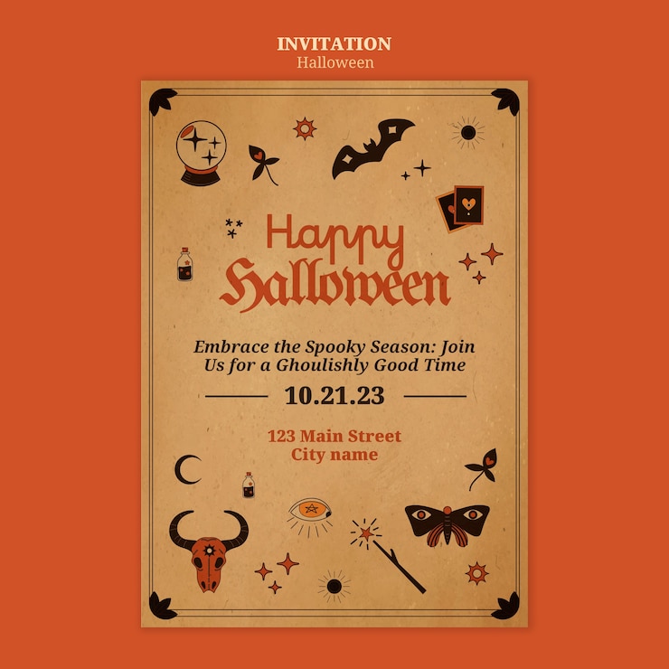 PSD gratuito diseño de plantillas de halloween
