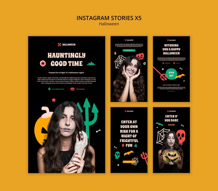 PSD gratuito diseño de plantillas de halloween
