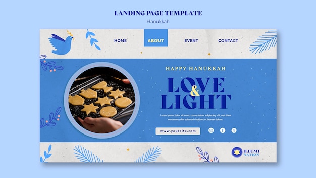 PSD gratuito diseño de plantillas de hanukkah