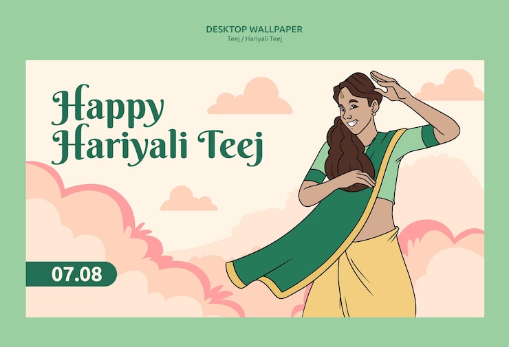 PSD gratuito diseño de plantillas de hariyali teej