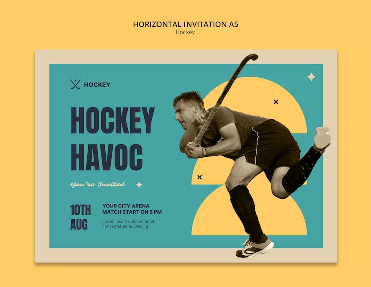 PSD gratuito diseño de plantillas de hockey