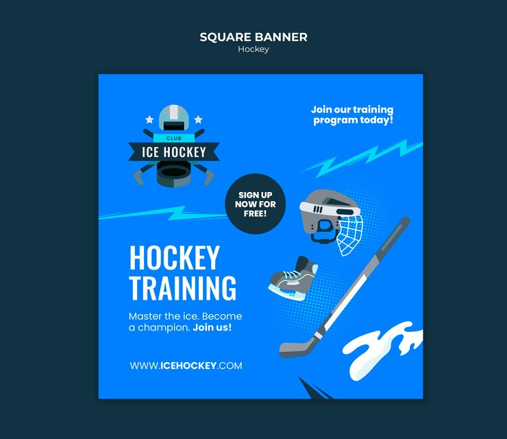 PSD gratuito diseño de plantillas de hockey