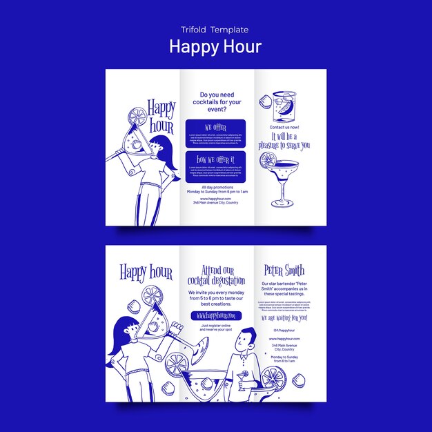 Diseño de plantillas de la hora feliz