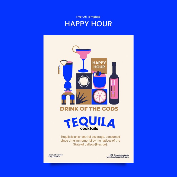PSD gratuito diseño de plantillas de la hora feliz