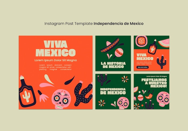 Diseño de plantillas de independencia de méxico