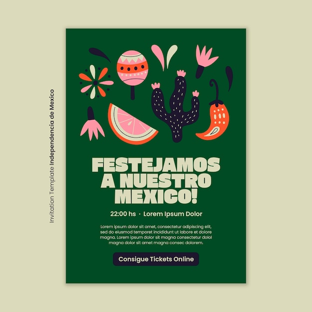 Diseño de plantillas de independencia de méxico