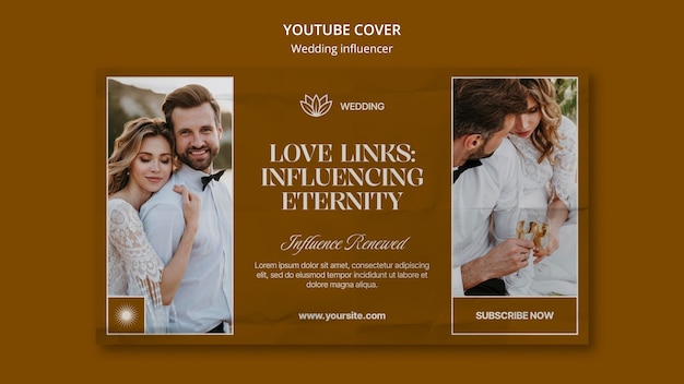 PSD gratuito diseño de plantillas de influencers de bodas