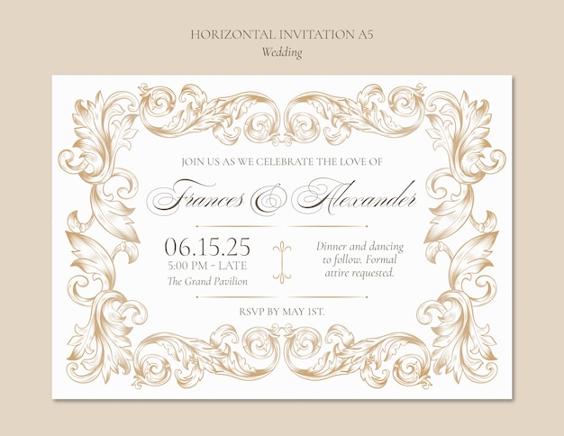 Diseño de plantillas de invitaciones de boda
